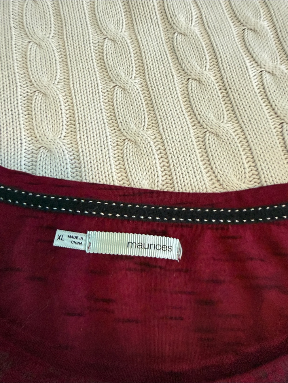 Maurices Fuchsia Short Sleeve Scoop Neck Top with Metallic Accent Last offer! - Picture 2 of 3